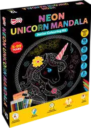 Junior Neon Unicorn Mandala Colouring Kit